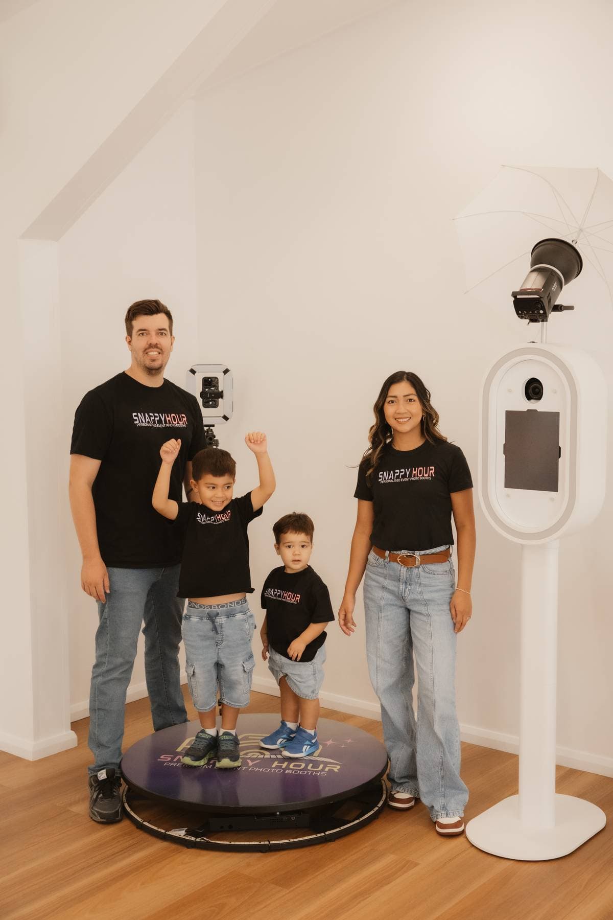 Aaron, Nicole and family — founders of Snappy Hour